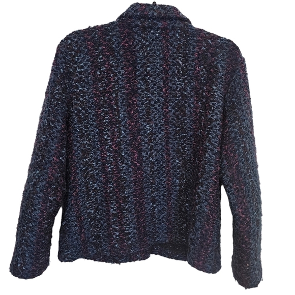 Chico's Design Size 1 Fuzzy Knit Acrylic Jacket Made in USA - Picture 2 of 8